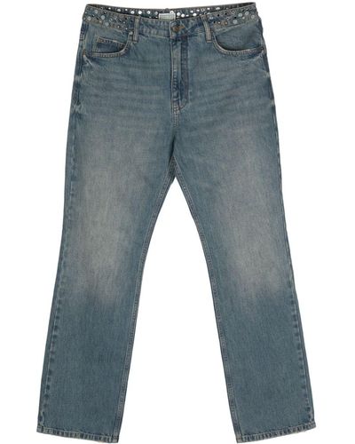 Guess USA Studded Straight-leg Jeans - Blue