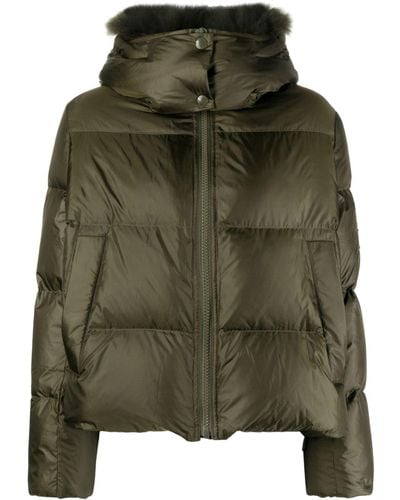 Yves Salomon シアリングカラー パデッドジャケット - グリーン