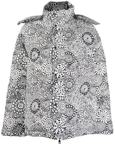 10 Corso Como Abstract-print Hooded Puffer Jacket - White