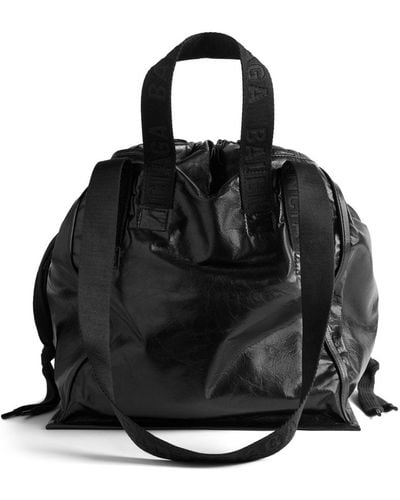 Balenciaga Medium Cargo Leather Tote Bag - Black