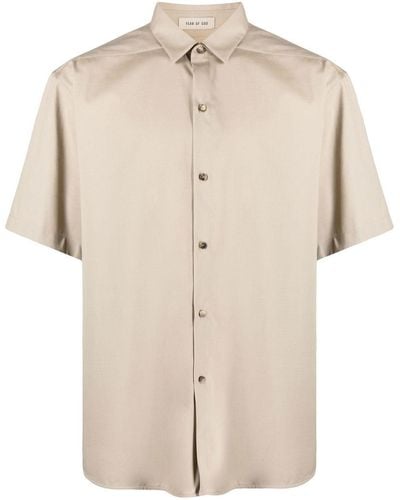 Fear Of God Eternal Button Front Short Sleeves Shirt Beige - Natural