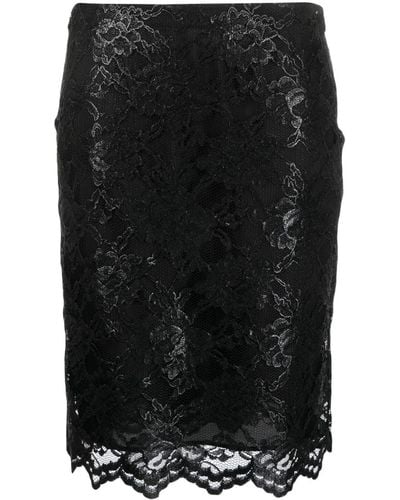Aspesi Floral-lace Pencil Miniskirt - Black