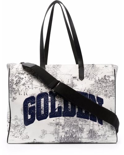 Golden Goose グラフィック ロゴ ハンドバッグ - ホワイト