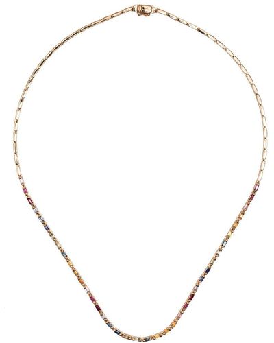 Suzanne Kalan 18kt Rose Gold Sapphire Tennis Necklace - Natural