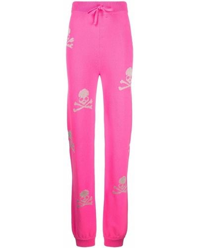 Philipp Plein Crystal Skull jogging Trousers - Pink