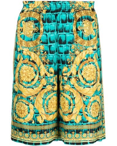 Versace Shorts mit Print - Blau