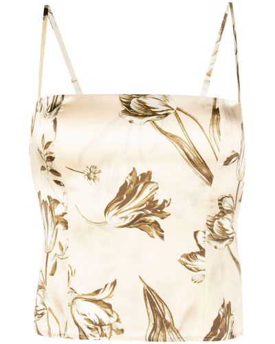 Reformation Top Met Bloemenprint - Naturel