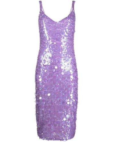 P.A.R.O.S.H. Sequin-embellished Midi Dress - Purple
