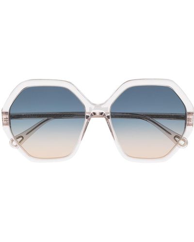 Chloé Esther Octagonal-frame Sunglasses - Blue