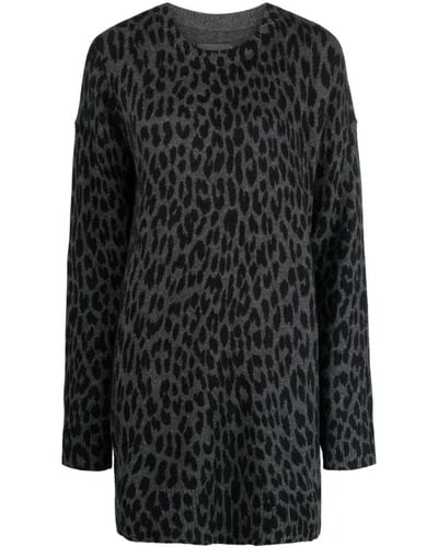 Zadig & Voltaire Leopard-print Cashmere Dress - Black