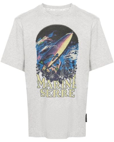 Marine Serre T-shirt con stampa - Bianco