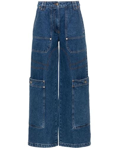 Cult Gaia Wynn High-Rise-Jeans mit weitem Bein - Blau