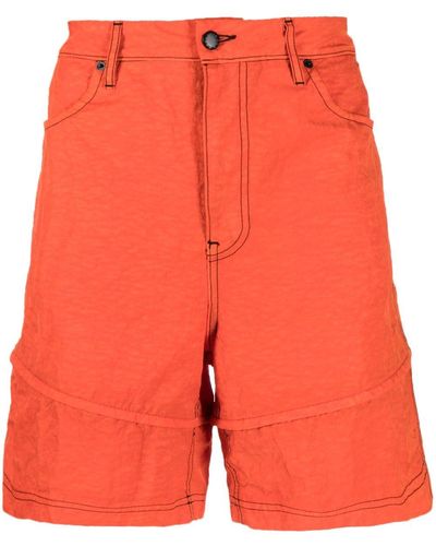 Eckhaus Latta Shorts con cuciture a contrasto - Arancione