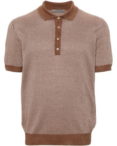 Corneliani Short-sleeve Knitted Polo Shirt - Brown