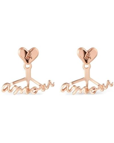 agnès b. 18kt Rose-gold Plated Amour Earrings - Natural