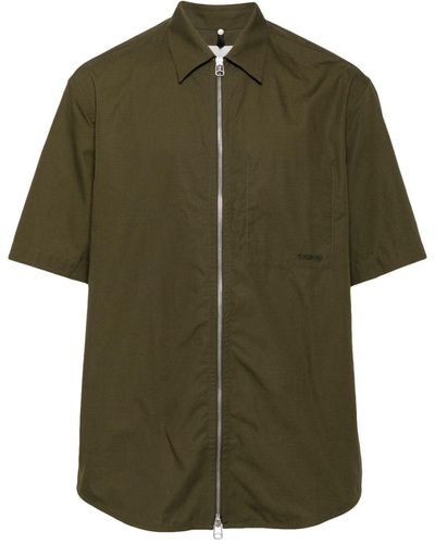 OAMC Chemise en coton à fermeture zippée - Vert