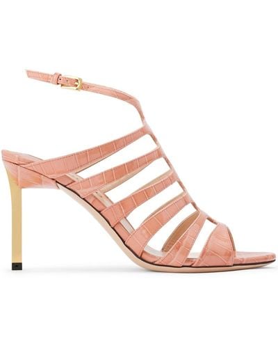 Tom Ford 85mm Crocodile-embossed Leather Sandals - Pink