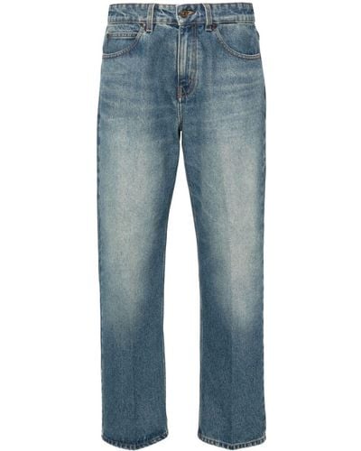 Victoria Beckham Halbhohe Straight-Leg-Jeans - Blau