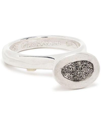 Rosa Maria Oval Pavé Diamond Ring - White