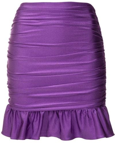 Adriana Degreas Lipstick Ruffle-hem Mini Skirt - Purple