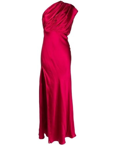 Michelle Mason Asymmetric Open-back Gown - Red