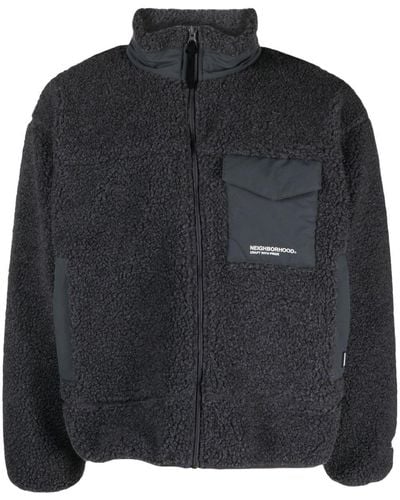 Neighborhood Flap-pocket Fleece Jacket - Black