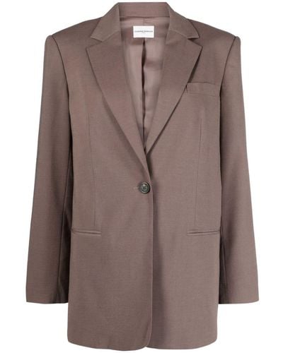Claudie Pierlot Notched-lapels Single-breasted Blazer - Brown