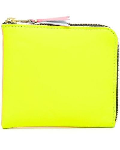 Comme des Garçons Super Fluo Zipped Leather Wallet - Yellow