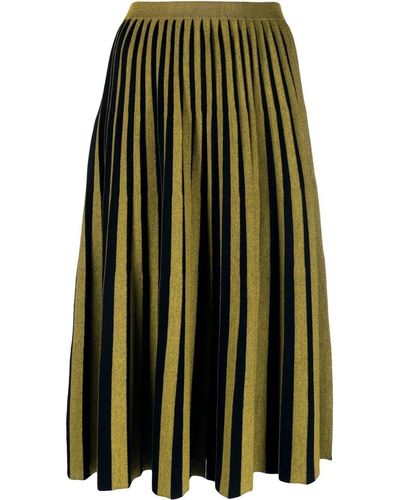 PROENZA SCHOULER WHITE LABEL Two-tone Fully-pleated Skirt - Green