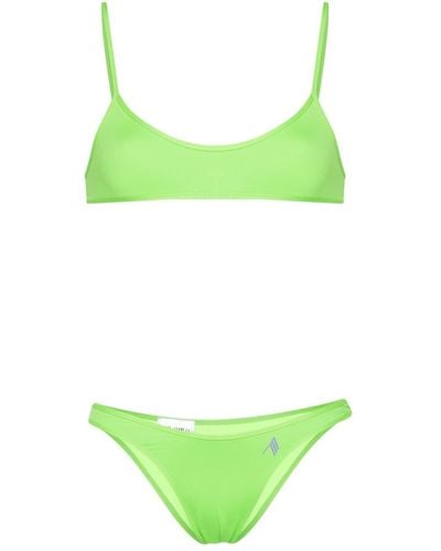 The Attico Bikini con logo de goma - Verde