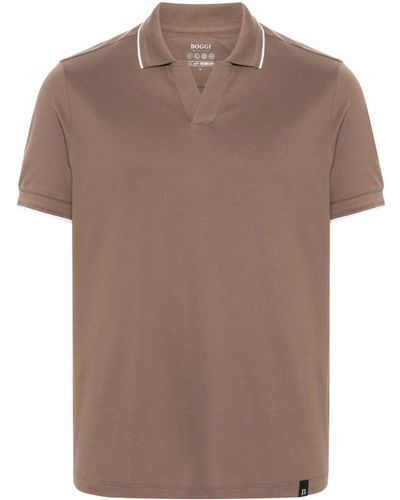 BOGGI Piqué Polo Shirt - Brown
