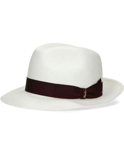 Borsalino Federico Medium-brim Panama Hat - White