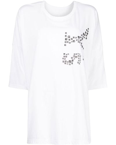 Y's Yohji Yamamoto T-shirt en jersey à imprimé graphique - Blanc