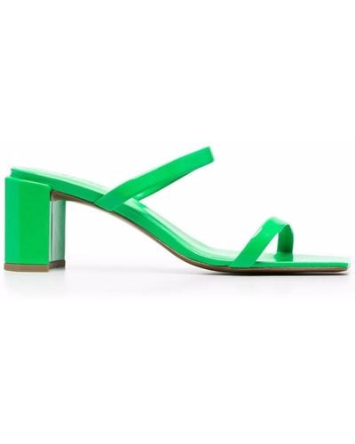 BY FAR Tanya Double-strap Square-toe Sandals - Green
