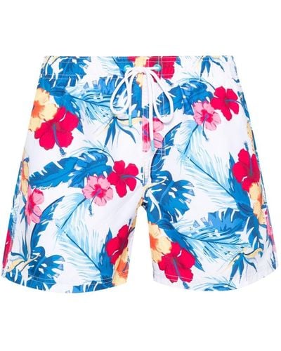 Sundek Floral-print Swim Shorts - Blue