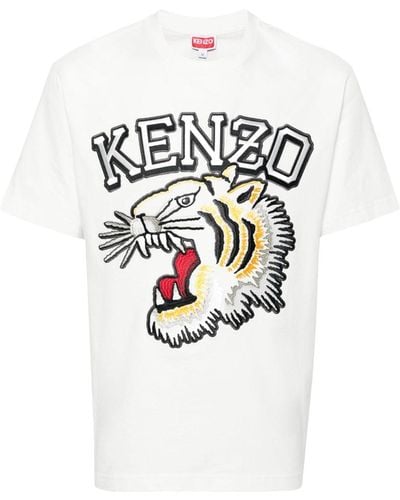 KENZO T-shirt Tiger Varsity en coton - Blanc