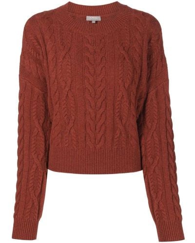N.Peal Cashmere Cable-knit Cashmere Jumper - Red