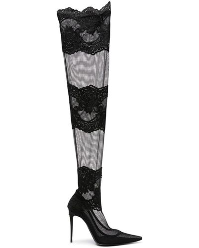 Dolce & Gabbana Over-the-knee Sock Boots - Black