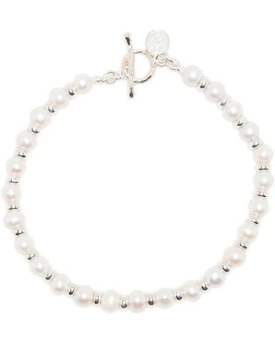 Dower & Hall Pearl T-clasp Bracelet - White