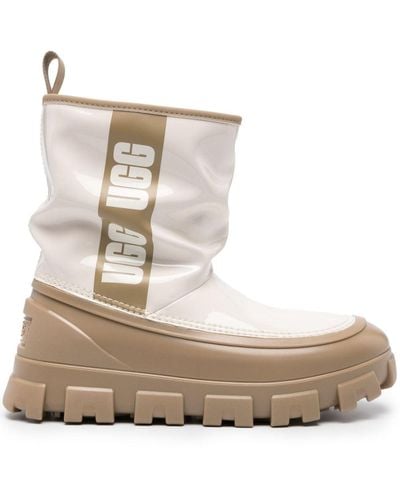 UGG Classic Brellah Logo-print Boots - White