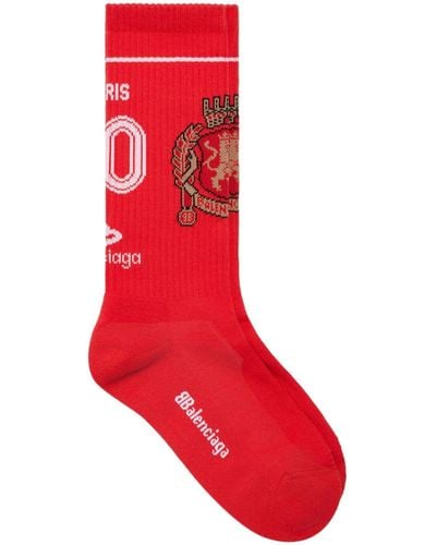 Balenciaga Socken mit Intarsien-Logo - Rot