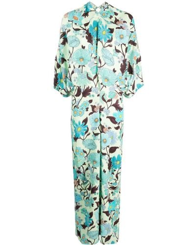 Stella McCartney Kleid mit Garten-Print - Grün