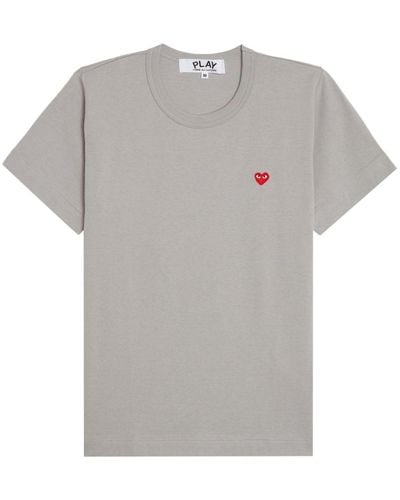 COMME DES GARÇONS PLAY Heart-patch Cotton T-shirt - Grey