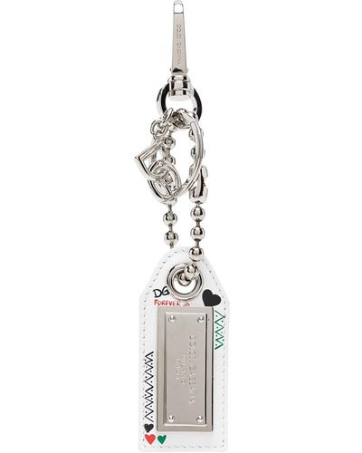 Dolce & Gabbana Schlüsselanhänger mit Herz-Print - Weiß