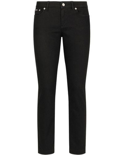 Dolce & Gabbana Low-rise Cotton-blend Skinny Jeans - Black