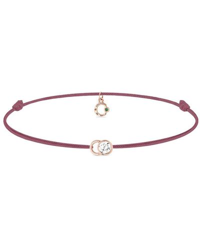 COURBET 18kt Recycled Rose Gold Laboratory-grown Diamond Let's Commit Cord Bracelet - Pink