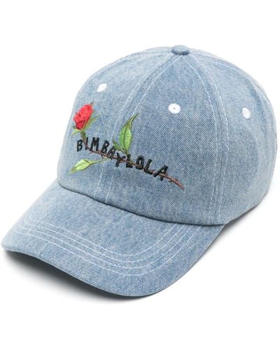 Bimba Y Lola Jeans-Baseballkappe mit Logo-Stickerei - Blau