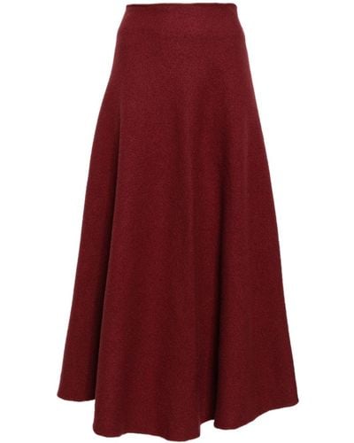 Jil Sander High-waist Wool Skirt - Red