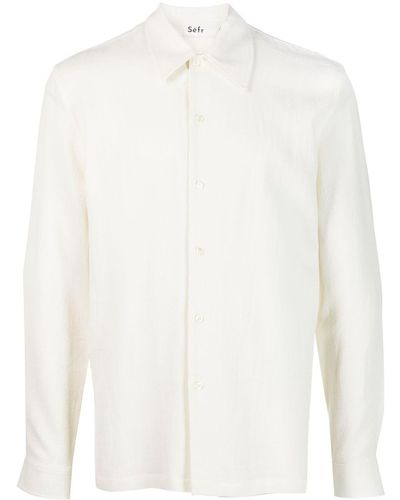 Séfr Rampoua Pleated-rear Long-sleeve Shirt - White