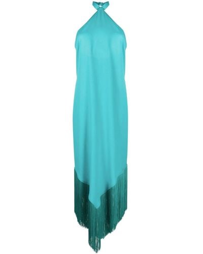 ‎Taller Marmo Nina Fringed Detail Midi Dress - Blue